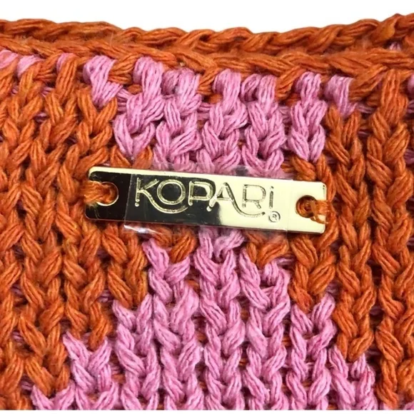 ‼️BLOWOUT SALE‼️5/$25 NEW kopari Pink and Orange Knit Women's Bag - Picture 3 of 4
